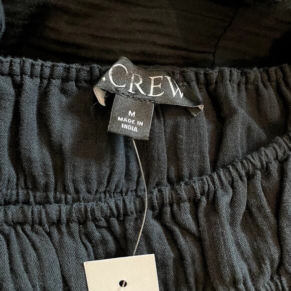 J.Crew Airy Gauze Tiered Maxi Dress Casual Witchy Flowy Vacation CI269 Black L - Picture 13 of 15